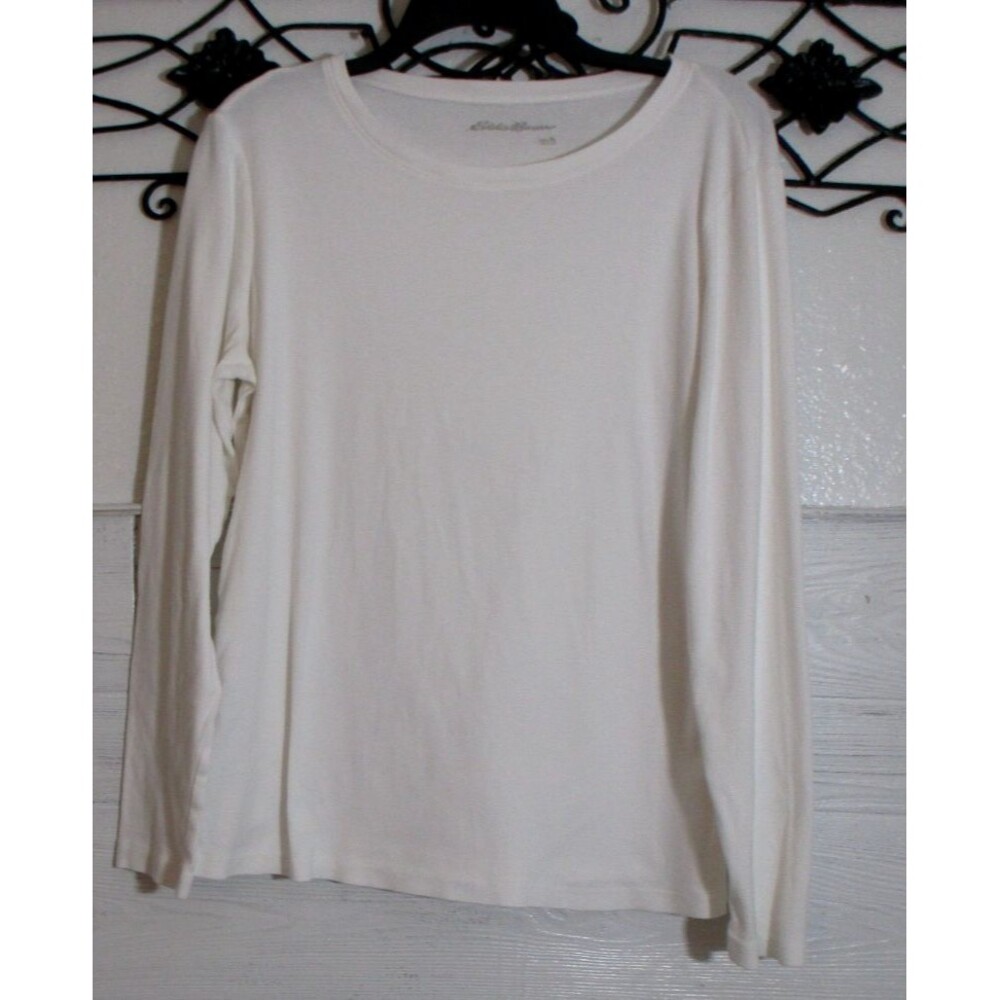 Eddie Bauer Women's Top Size XL Long Sleeve White Round Neck